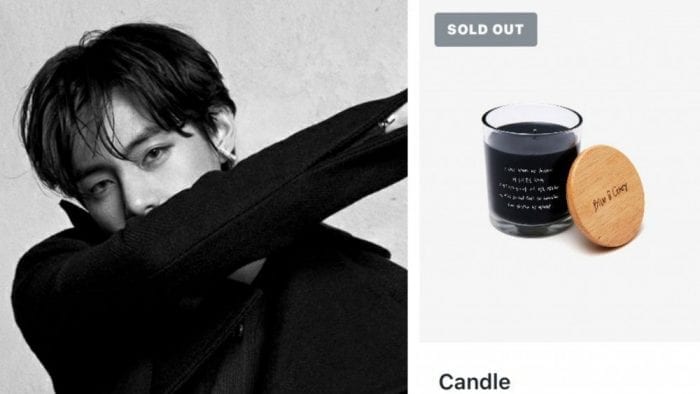 Ви из BTS ещё раз доказывает свою силу бренда, продав свечу, украшенную его почерком, в течение трёх минут