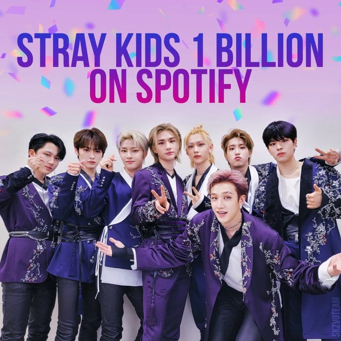 Stray Kids преодолели отметку в 1 миллиард прослушиваний на Spotify