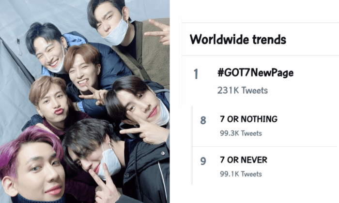 GOT7 попали в мировые тренды Твиттера, фанаты поздравляют группу с новым началом