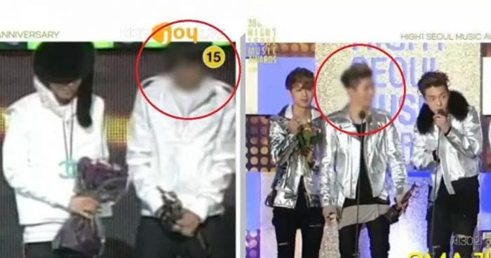 SMA замазали лица Сынри, TOP и B.I на видео с победителями прошлых лет