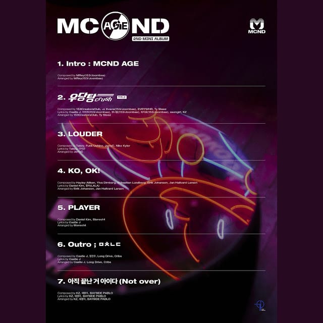 MCND "MCND AGE": треклист и видео-тизеры к заглавной песне «Crush»