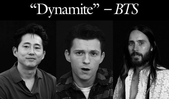 Американские знаменитости исполняют текст песни BTS "Dynamite"