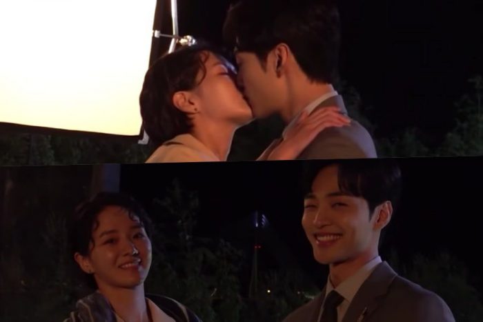 Ким Мин Джэ и Пак Гю Ён на съемках сцены с поцелуем для дорамы "Далли и дерзкий принц"