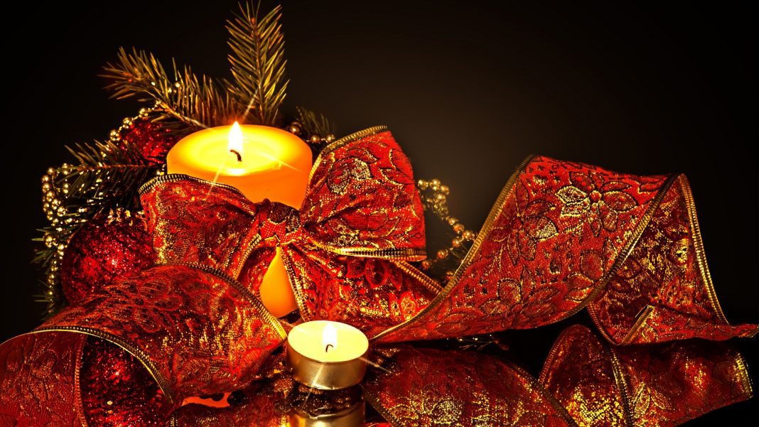 holidays christmas candles ribbon 1920x1080 1