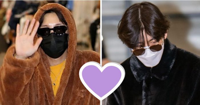 Ви и Джей-Хоуп из BTS продемонстрировали сочетание зимней и летней моды, вернувшись в Корею
