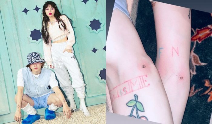 ХёнА и DAWN демонстрируют свои свежие парные татуировки