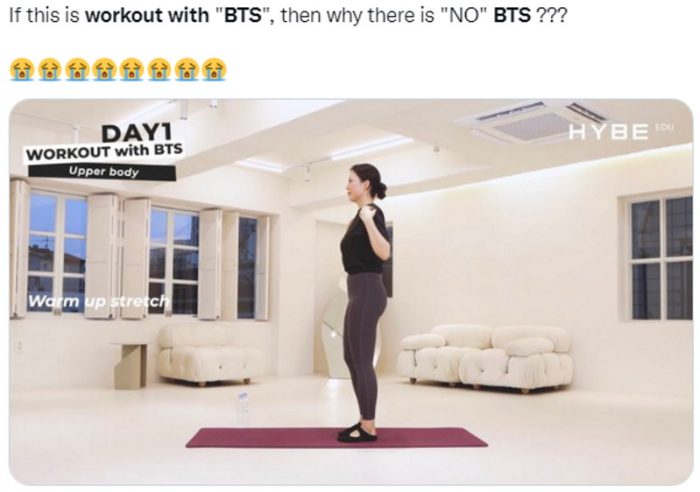 ARMY разочарованы тем, что упражнения в «Тренировках с BTS» демонстрировала обычный тренер