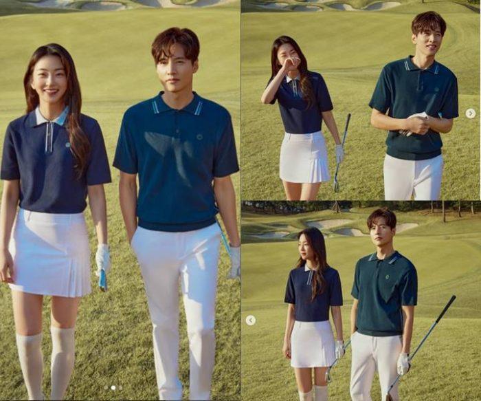 Вон Бин и Джи И Су на фотографиях для рекламы бренда одежды для гольфа