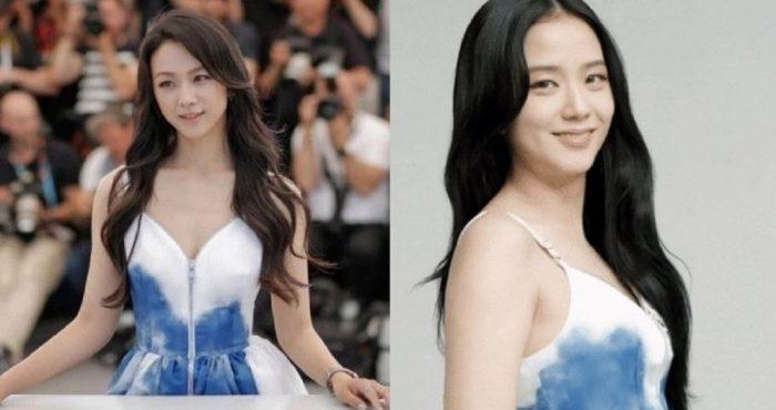 Нетизены в восторге от того, что Джису из BLACKPINK и актриса Тан Вэй выглядят как родные сестры в одинаковых платьях