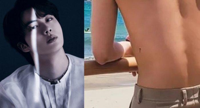 Джин из BTS показал свою татуировку дружбы на фотографиях без рубашки