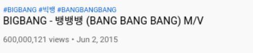 Клип «BANG BANG BANG» набрал 600 миллионов просмотров на YouTube