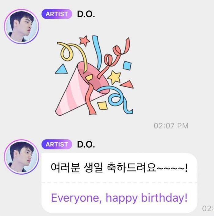 EXO поздравили фандом с днём рождения