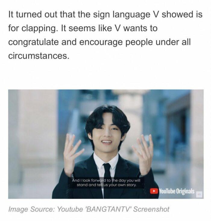 Ви из BTS удивил глухих фанатов, так как использовал язык жестов 