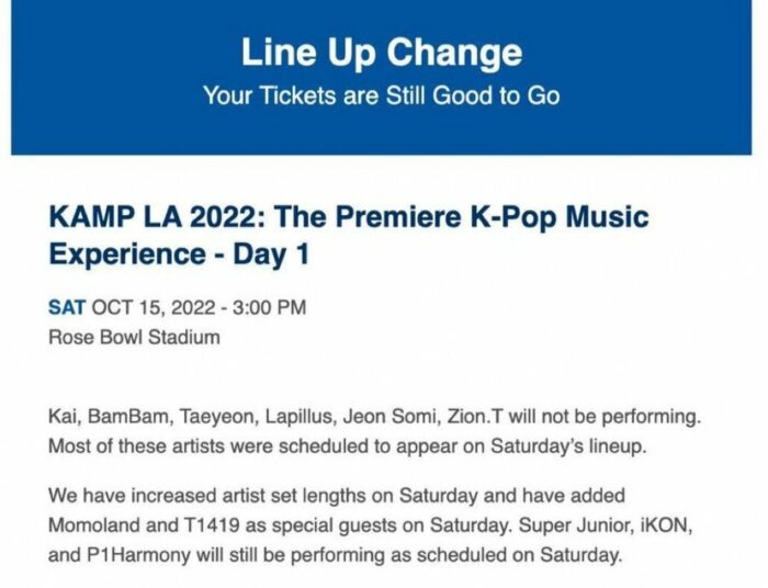 6 артистов не смогли выступить на “KAMP LA 2022”