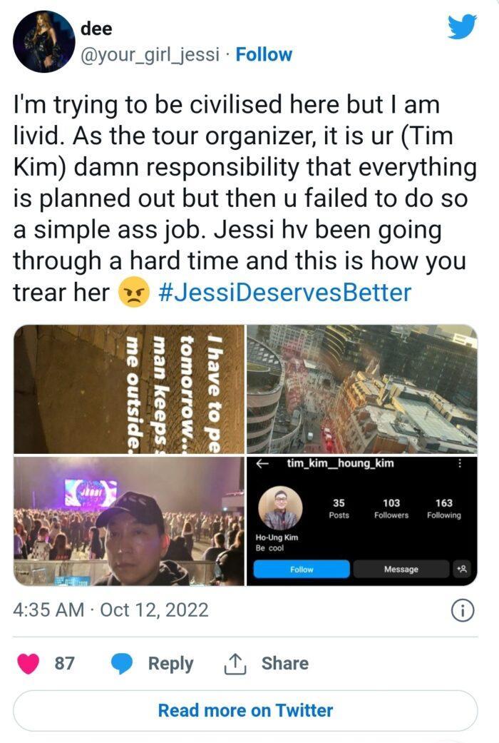 Джесси рассказала об ужасном обращении со стороны организатора её европейского тура