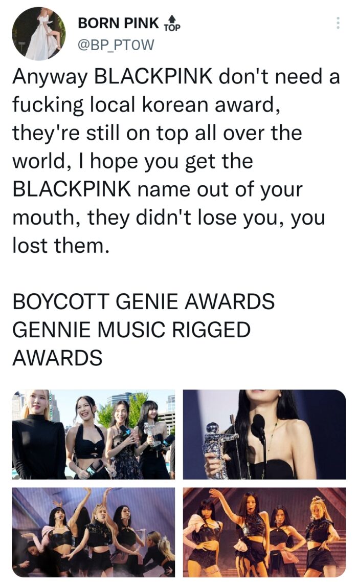 "С 1,7 миллионов голосов до 92 тысяч?" Фанаты возмущены отзывом 1,6 миллионов голосов за BLACKPINK на 2022 Genie Music Awards