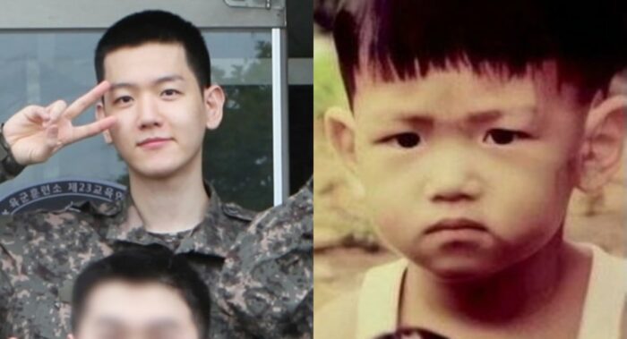 Бэкхён из EXO отметил 50 дней до увольнения из армии забавным детским фото