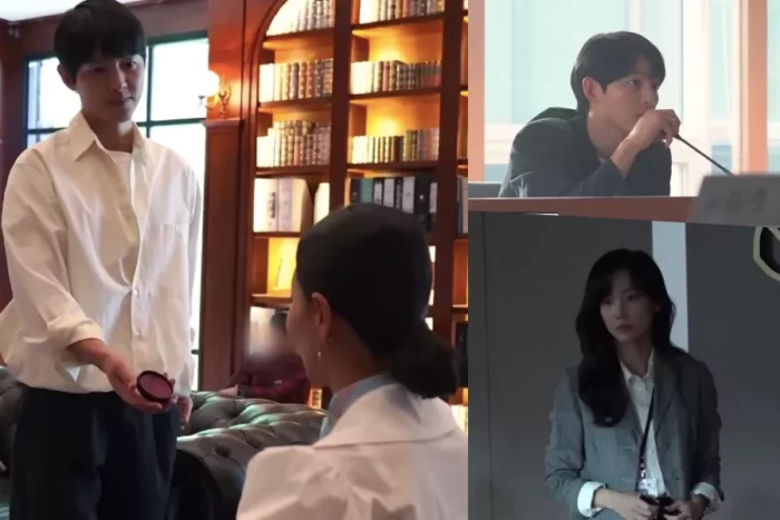Сон Джун Ки, Шин Хён Бин и Ким Шин Рок в закадровом видео дорамы "Младший сын семьи чеболей"