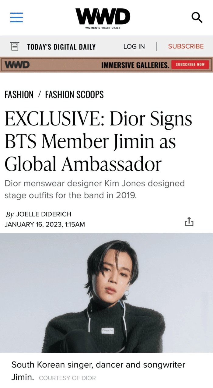«Позор для Dior» - неоднозначная реакция нетизенов на то, что Чимин из BTS стал амбассадором Dior 