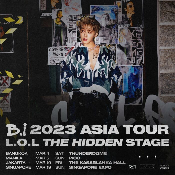 B.I объявил расписание своего азиатского тура “L.O.L THE HIDDEN STAGE”