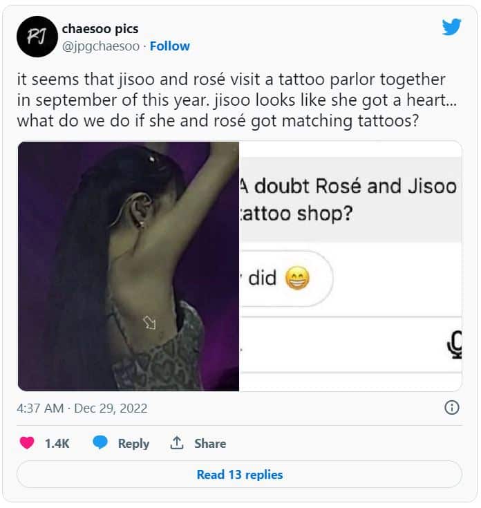 Фанаты заметили первую татуировку Джису из BLACKPINK