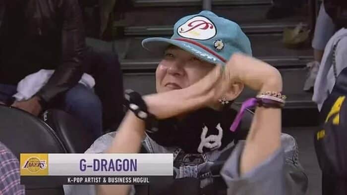 G-Dragon попал на камеру на матче NBA