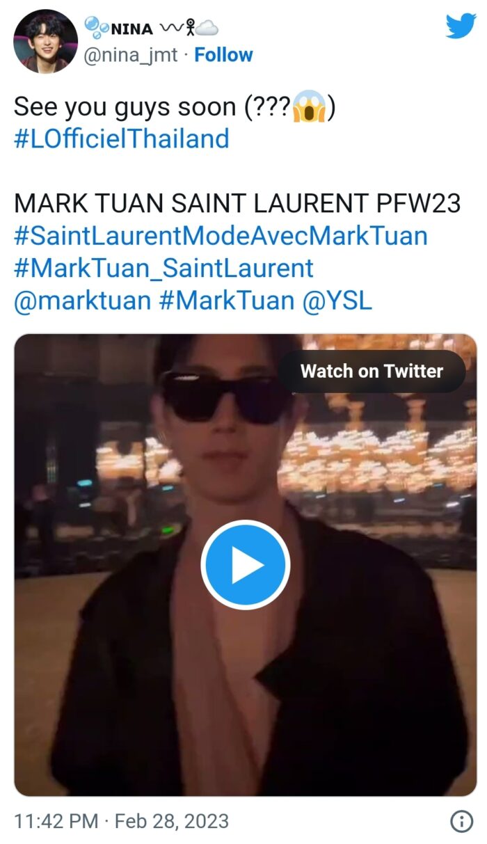 Марк Туан из GOT7 привлек внимание своим сногсшибательным образом на показе Yves Saint Laurent в Париже 