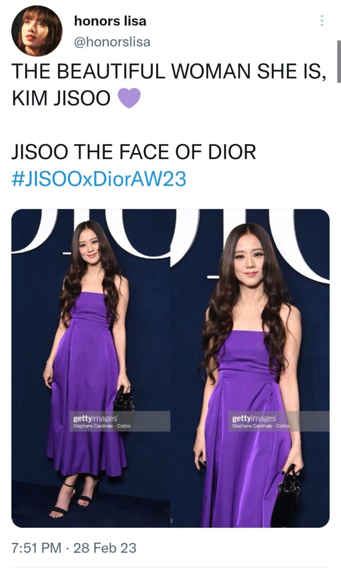 Джису из BLACKPINK привлекла внимание публики на шоу Dior на Неделе моды в Париже