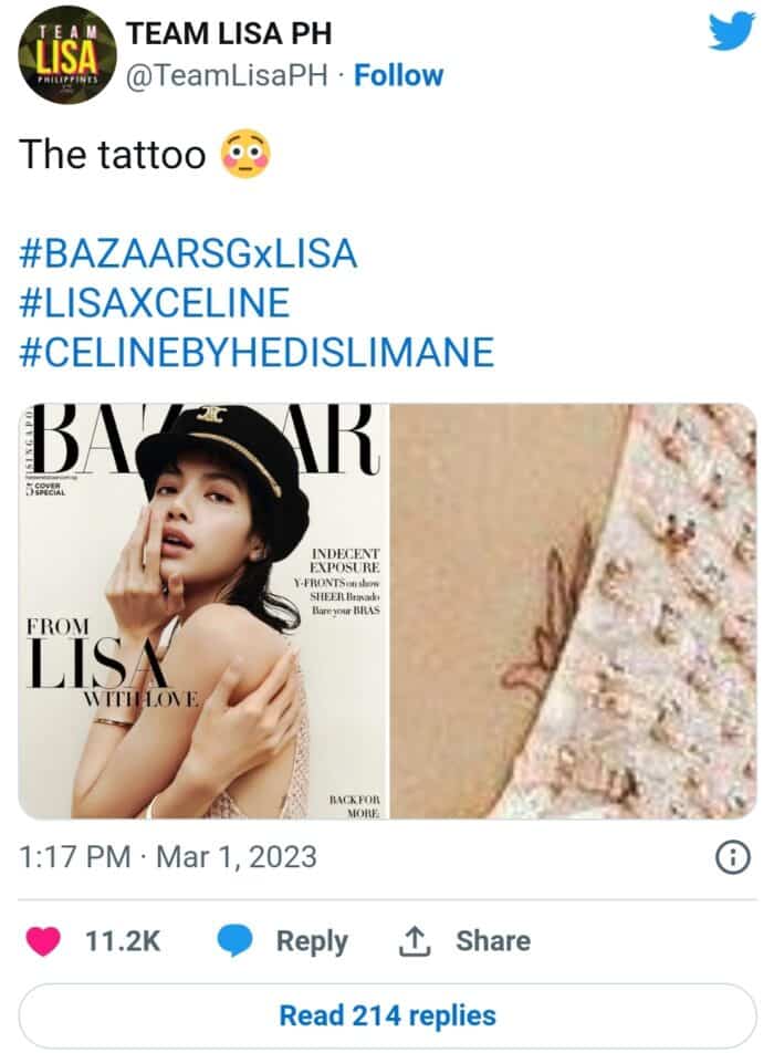 Фанаты заметили первую татуировку Лисы из BLACKPINK