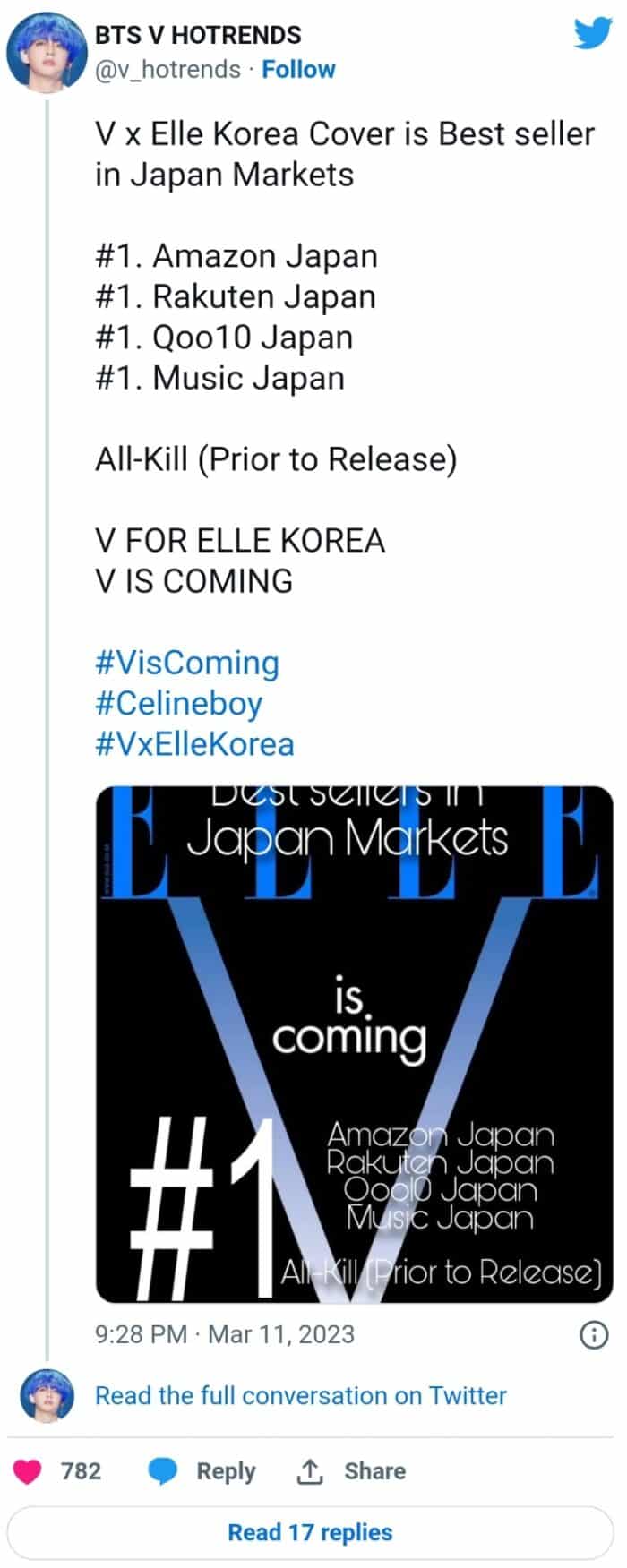 Ви из BTS появится на обложке ELLE Korea 