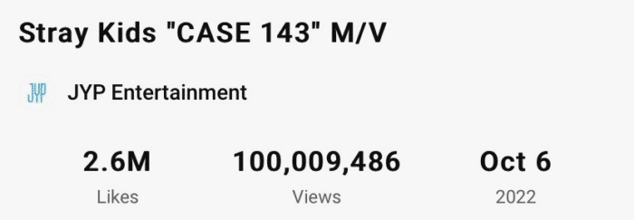 «CASE 143» Stray Kids стал их 9-м клипом, набравшим 100 миллионов просмотров