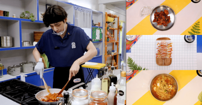 От худшего повара в BTS до сольной готовки: фанаты обсудили прогресс Ви на шоу «Seojin’s Korean Street Food»