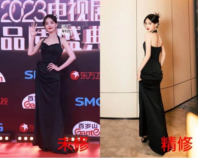 Реальные и отредактированные фото китайских звёзд с различных мероприятий