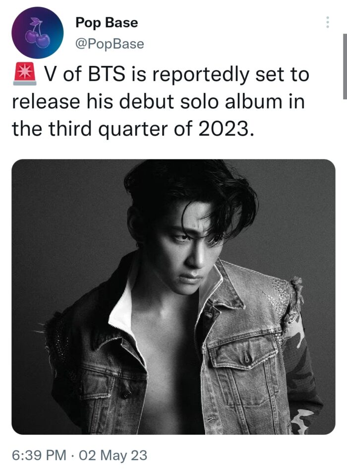 Финансовые аналитики предполагают, что Ви и Чонгук из BTS выпустят сольные альбомы в третьем и четвёртом кварталах 2023 года
