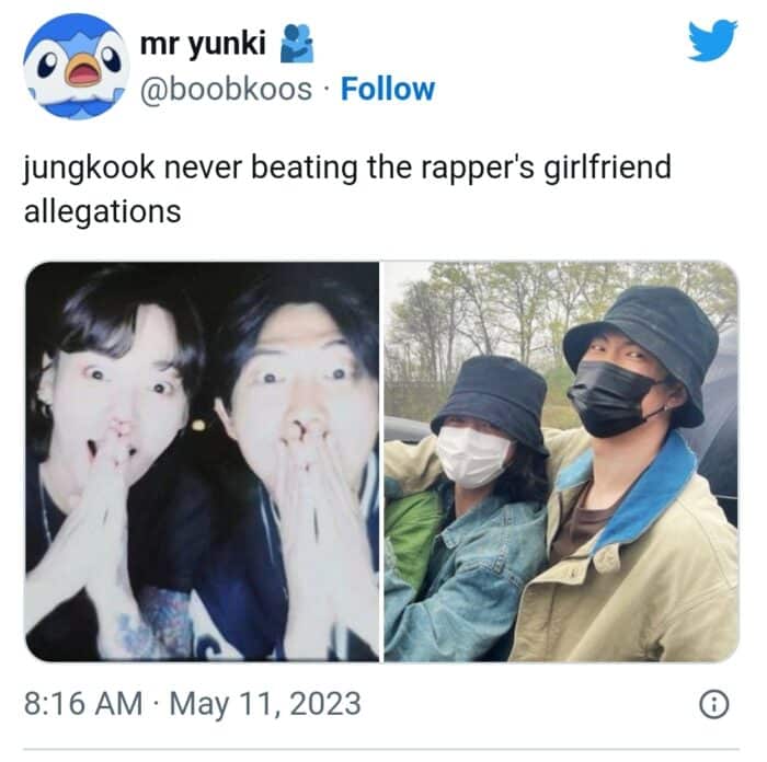 “Девушка рэпера”: новое фото RM и Чонгука из BTS завирусилось в сети 