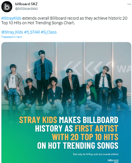 Stray Kids установили новый рекорд в чарте Billboard