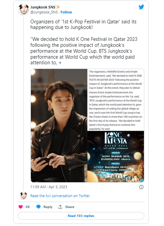 K-Pop охватывает Ближний Восток: Влияние выступления Чонгука на Кубке мира