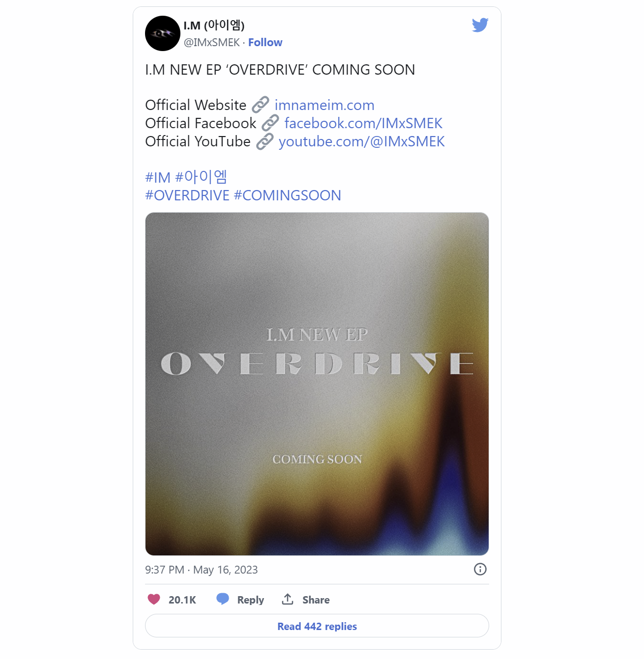 I.M из MONSTA X: аккаунт в соцсети + промо-ролик нового альбома