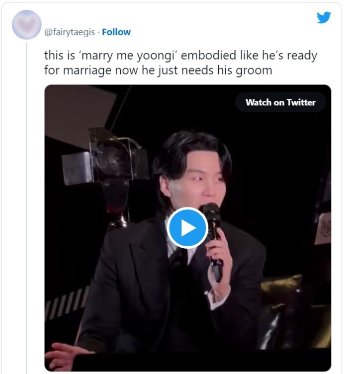 Шуга из BTS наконец отреагировал на предложение о браке