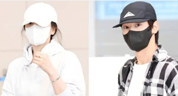 Сон Хе Гё и Ча Ыну из ASTRO прибыли в аэропорт Инчхон после мероприятия во Франции