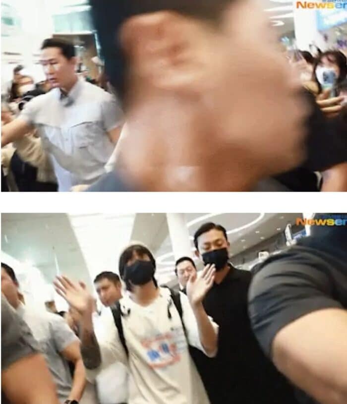 Чонгук из BTS привлек внимание своим поведением в ответ на опасную толпу в аэропорту