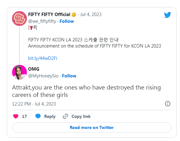 «Отмененное» выступление FIFTY FIFTY на KCON LA 2023 вызвало бурю — фанаты ругают ATTRAKT
