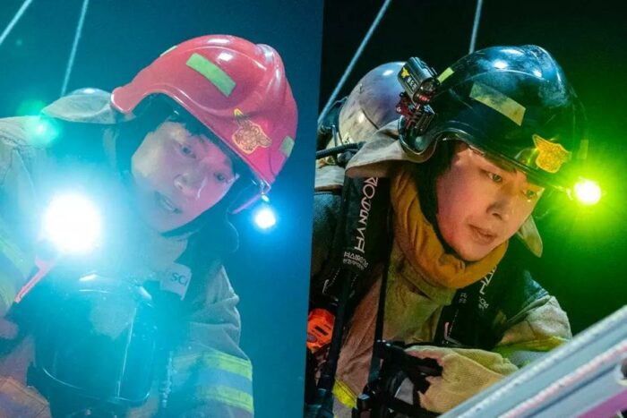 Ким Рэ Вон и Сон Хо Джун работают сообща, чтобы потушить пожар, во 2 сезоне дорамы «Полицейский участок рядом с пожарной частью»