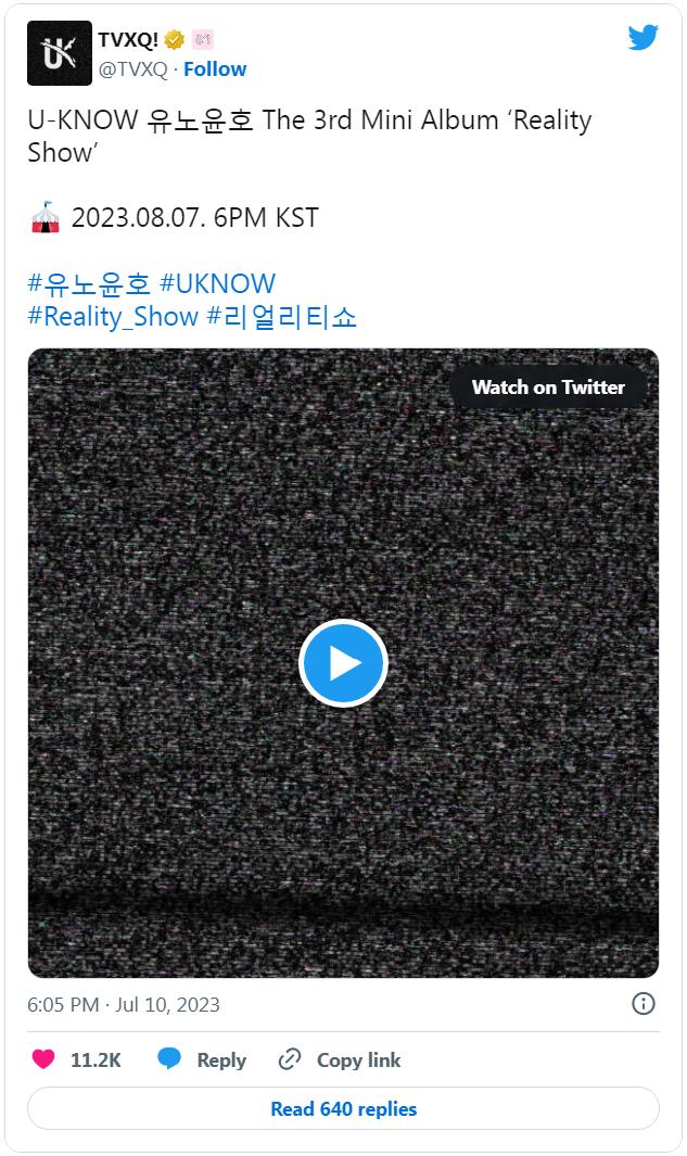 Юнхо из TVXQ объявил о камбэке с мини-альбомом «Reality Show»
