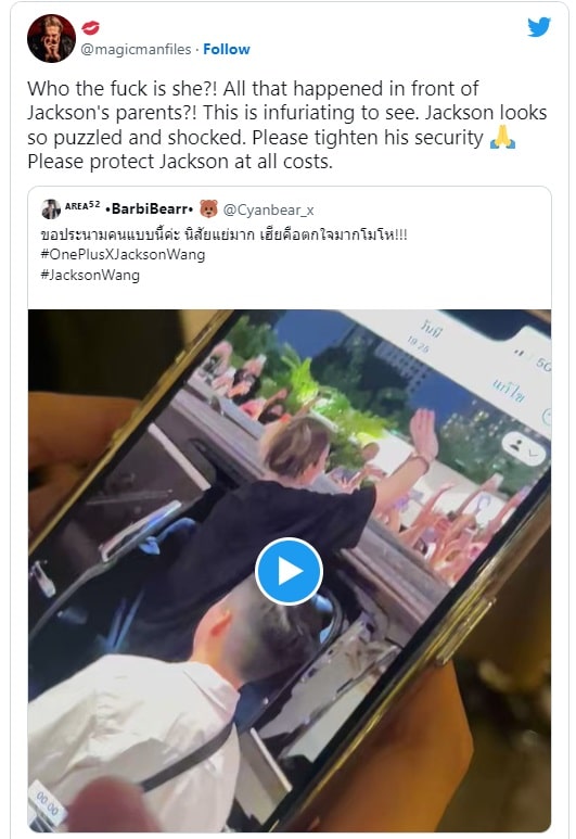 Джексон Ван из GOT7 подвергся нападению, когда приветствовал фанатов в Таиланде