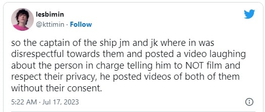 После утечки видео с Чимином и Чонгуком из BTS яхтенная компания удалила сайт и аккаунты в социальных сетях