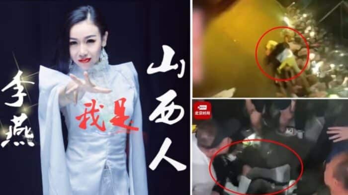 В Китае мужчина стащил певицу со сцены прямо во время ее выступления