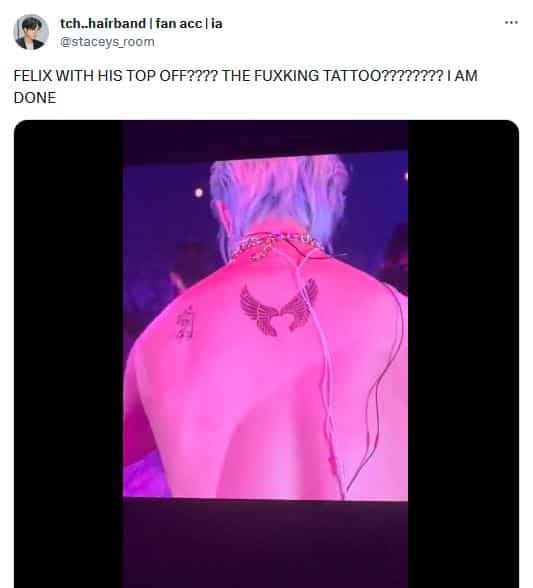 Феликс из Stray Kids разделся и продемонстрировал татуировки на спине во время концерта в Японии
