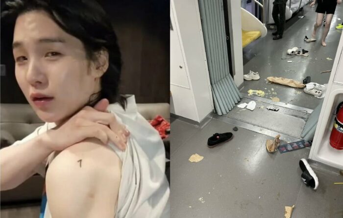 Бурная реакция фанатов на татуировку Шуги из BTS стала причиной паники в метро