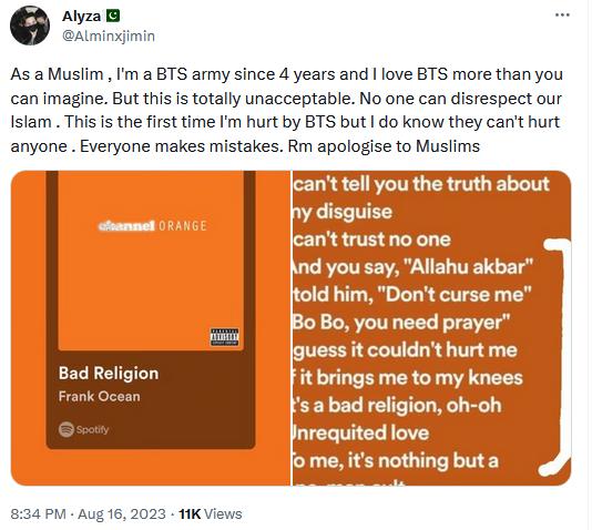 Нетизены обвиняют RM из BTS в публикации "исламофобной" песни